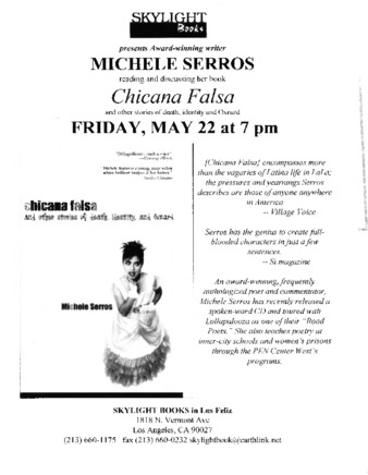 Chicana Falsa Reading Flyer thumbnail