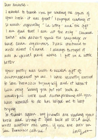 Fan letter to Michele Serros thumbnail