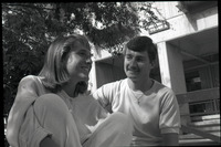Tower 2 [students talk outside of the Sierra Madre tower, 1987] thumbnail