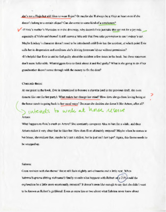 Letter to Michele regarding revisions on the plot guide to Honey Blonde Chica 2 thumbnail