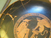 Attic red-figure kylix (cup) thumbnail