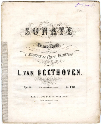 Sonate pour le piano-forte composée et dédiée a Monsieur le Comte Waldstein par L. van Beethoven. Op. 53 ; edition nouvellement corrigée par E. D. Wagner. thumbnail