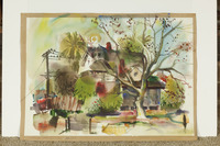 Colorful Old Farmhouse With Tree thumbnail