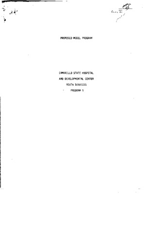 Proposed Model Program: Camarillo State Hospital and Developmental Center Youth Services Program 5 thumbnail