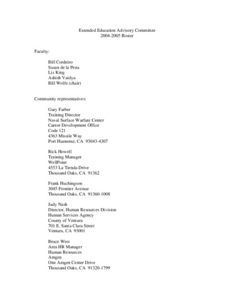 Extended Education Advisory Committee Roster 2004-2005 thumbnail
