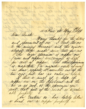 Correspondence to R.E. Jack from nephew Sherman H. Stow thumbnail