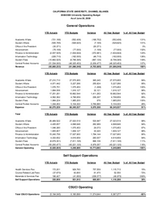 2009 June Operating report – summary thumbnail