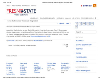Student senator elected state vice president thumbnail