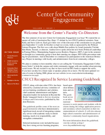 Center for Community Engagement 2007 Fall NewsletterCenter for Community Engagement 2007 Fall Newsletter thumbnail