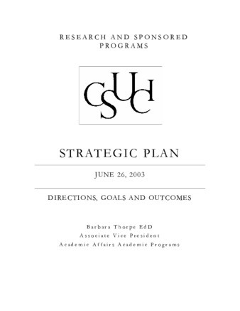 2003 ORSP Strategic Plan thumbnail
