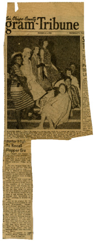 Newspaper detailing "Flapper Girls" school play thumbnail