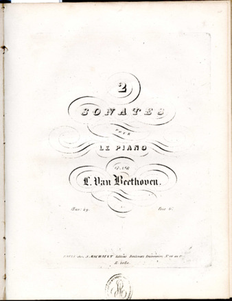 2 sonates pour le piano par L. van Beethoven. Oeuvre 49 thumbnail