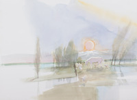 White Horse, Chickens, and Moon thumbnail