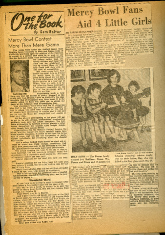 [Two newspaper clippings covering the Mercy Bowl] - restricted thumbnail