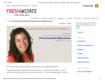 NY Times' Santos leads Tatarian Symposium on immigration reform thumbnail