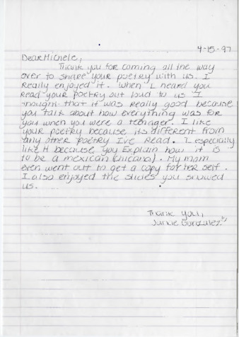 Letter from Janae Gonzalez thumbnail