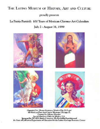 La Patria Portatil: 100 Years of Mexican Chromo Art Calendars promotional flyer thumbnail