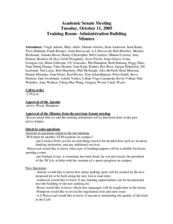 Academic Senate Meeting Minutes for October 11, 2005 thumbnail