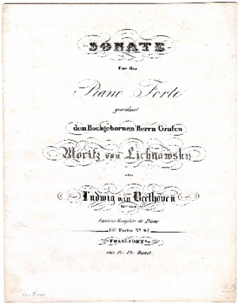 Sonata für das Piano Forte gewidmet dem hochgebornen Herrn Grafen Moritz von Lichnowsky von Ludwig van Beethoven ; 90tes Werk ... thumbnail