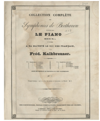 Symphony no. 1, op. 21, arranged by Kalkbrenner for solo piano thumbnail