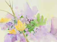 Purple Flowers Yellow Leaves thumbnail