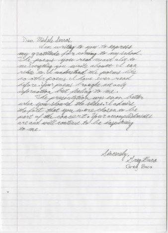 Letter from Greg Baca thumbnail