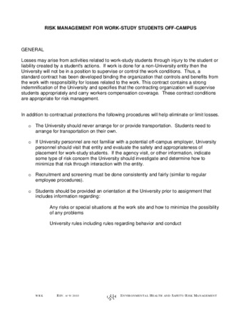 Risk Management for Work-Study Students Off-Campus thumbnail