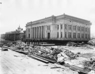San Francisco Peninsular Company moving Ohio State Building from site to water thumbnail