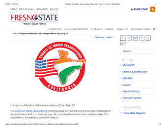 Campus celebrates India Independence Day, Aug. 24 thumbnail