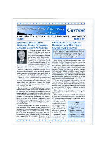 California State University Channel Islands Newsletter, v. 1 no. 1 thumbnail