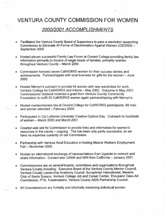 2000/2001 Accomplishments thumbnail