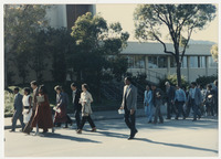 [Group marching on N. Perimeter Rd.] thumbnail