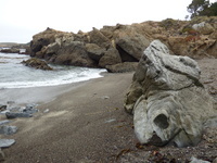Shoreline beach on the coast of Carmel. thumbnail