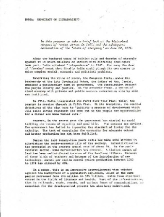 India: democracy or dictatorship? thumbnail