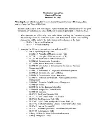 Curriculum Committee Meeting Minutes for December 12, 2002 thumbnail