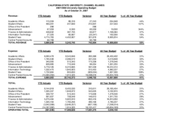 2007 October Operating report – summary thumbnail