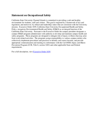 Statement on Occupational Safety thumbnail