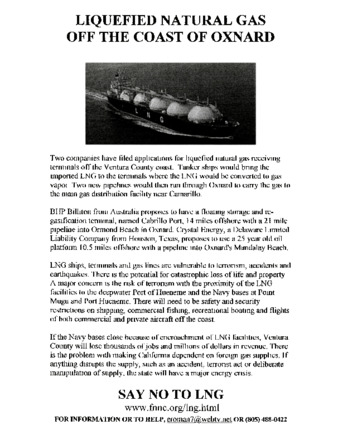 Flyer, Liquified Natural Gas Off The Coast of Oxnard thumbnail
