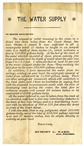 Information, Water Supply, Chorro Creek Estimate thumbnail