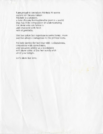 Introduction for Michele Serros thumbnail