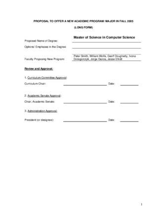 SP 04-15 Proposal to Offer a New Academic Program - Major in Fall 2005 - Master of Science in Computer Science thumbnail