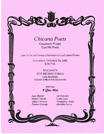 Chicana Poets Grassroots Poetry Guerilla Poets thumbnail