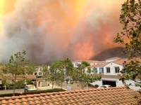 Fire on the hillside seen from University Glen thumbnail