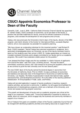 CSUCI Appoints Economics Professor to Dean of the Faculty thumbnail