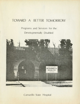 Toward a Better Tomorrow: Programs and Services for the Developmentally Disabled thumbnail