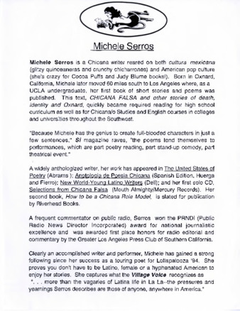 Brief biography of Michele Serros thumbnail