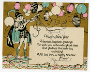 Happy New Year card from Mabelle to Howard Louis, December 1928 [card and envelope] thumbnail