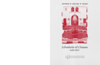 Fall 2003 Schedule of Classes thumbnail