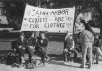 Women on park benches with banner thumbnail
