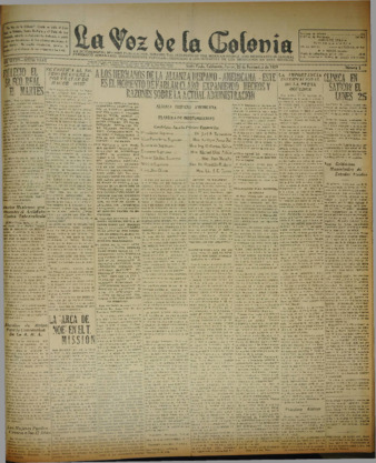La Voz de La Colonia 21 de noviembre de 1929 thumbnail
